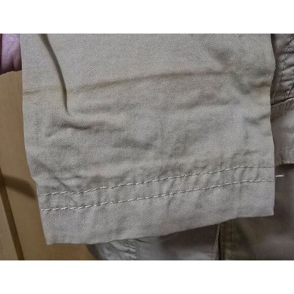 Womens Beige Utility Jacket Hood Snap Buttons Stud Detail Lightweight Casual S - Picture 10 of 16